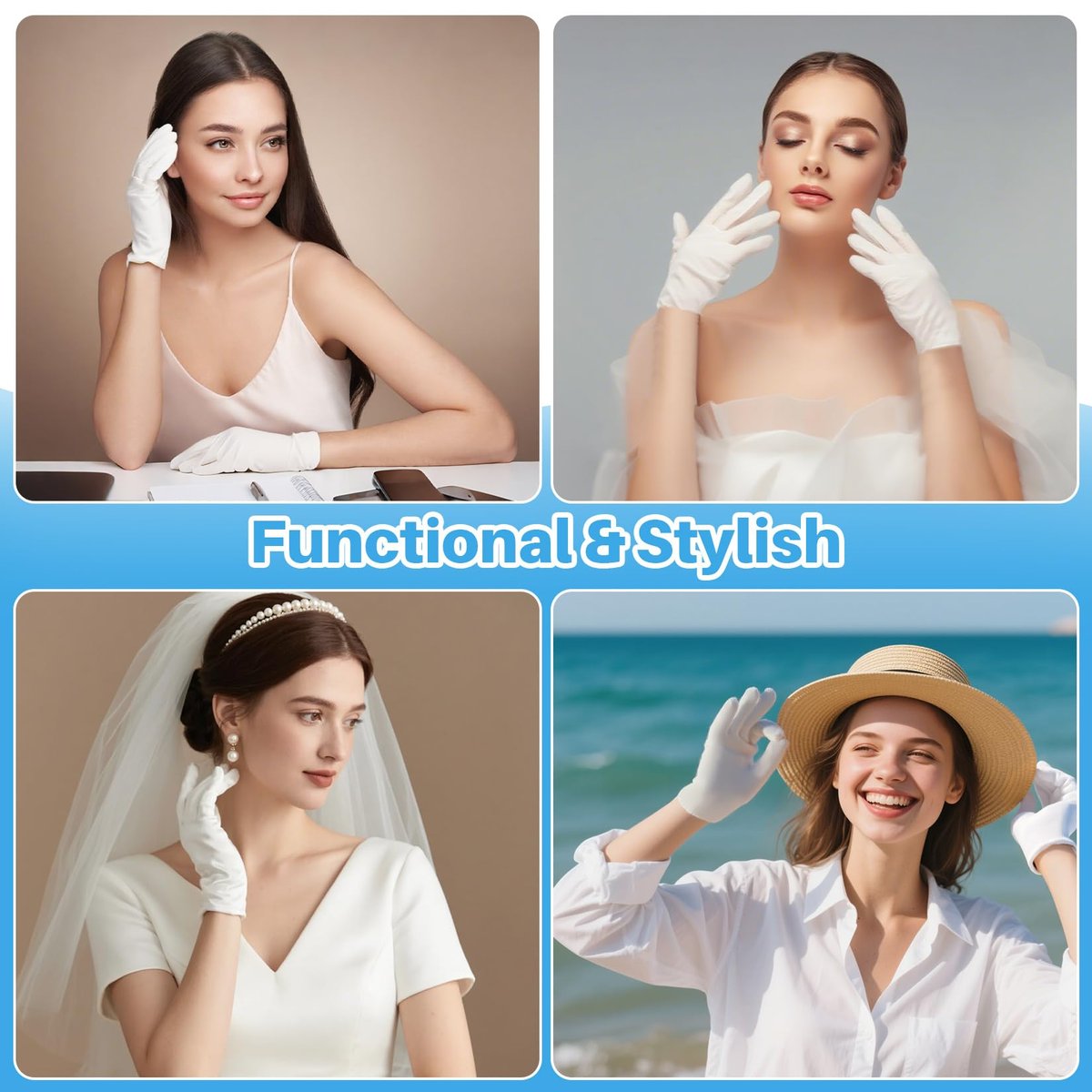 5 Pairs White Cotton Gloves - Breathable Cotton Gloves for Dry Hands, Sleeping, Inspection, Coin Handling, Reusable Soft Gloves for Eczema, Spa, Moisturizing - High Elasticity, Unisex - görsel 12