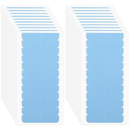 Mabor 240Pcs Tape for Hair Extensions - 1.58 x 0.32 Inch Double Sided Adhesive Strips, Blue