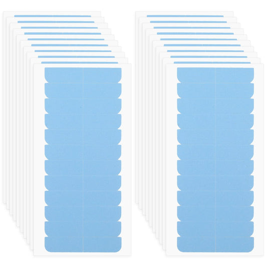 Mabor 240Pcs Tape for Hair Extensions - 1.58 x 0.32 Inch Double Sided Adhesive Strips, Blue