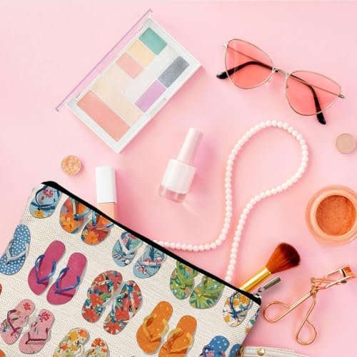 QGFM Multicolor Cartoon Beach-Themed Makeup Bag | Cosmetic Case for Women, Travel & Gym - görsel 6