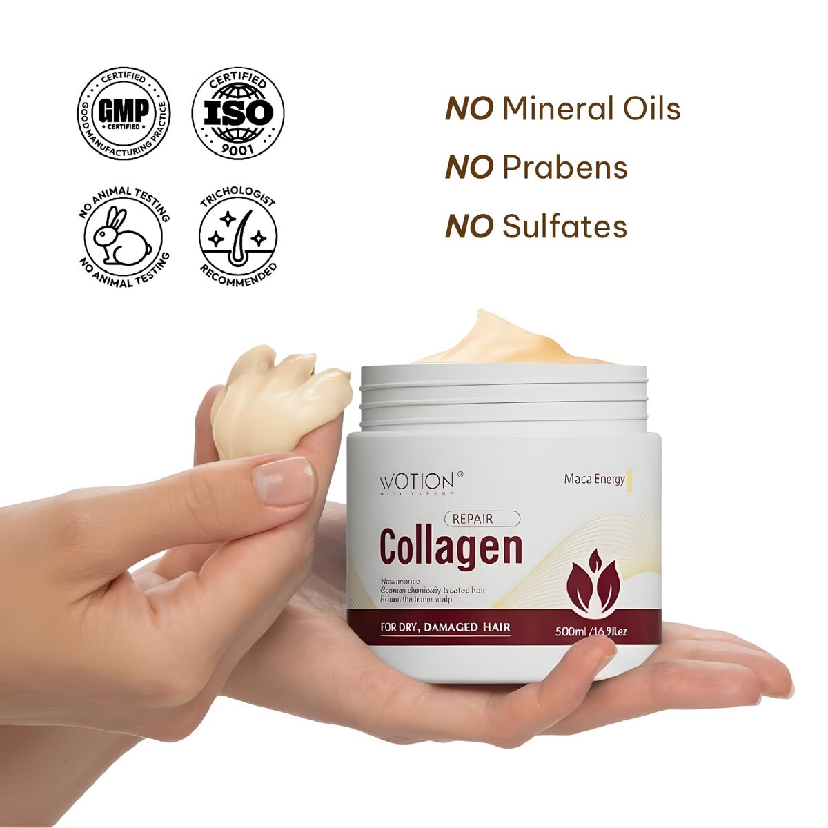 WOTION Deep Repair Conditioning Argan Oil Collagen Hair Mask - 16.9 Fl Oz Avelisse