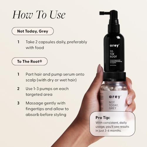 Arey To The Root Hair Serum – Anti-Grey Scalp Serum for Women & Men, Slows Grey Hair Growth & Preserves Pigment, Vegan & Oil-Free (3-Month Supply) Avelisse