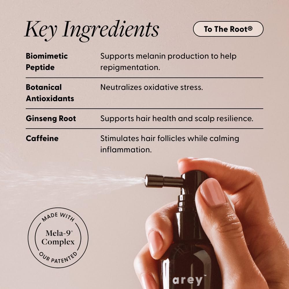 Arey The System Daily Hair Serum & Supplement for Women & Men | Slows Grey Hair in 3–6 Months | Complete Anti Grey System with Biotin, B + D Vitamins (1 Month Supply) Avelisse