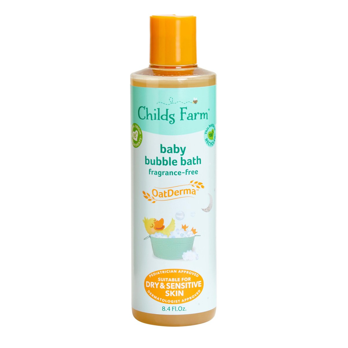Childs Farm OatDerma Fragrance-Free Bubble Bath – Gently Cleanses and Soothes Dry, Sensitive Skin, Suitable for Newborns, 8.4 Fl Oz Avelisse