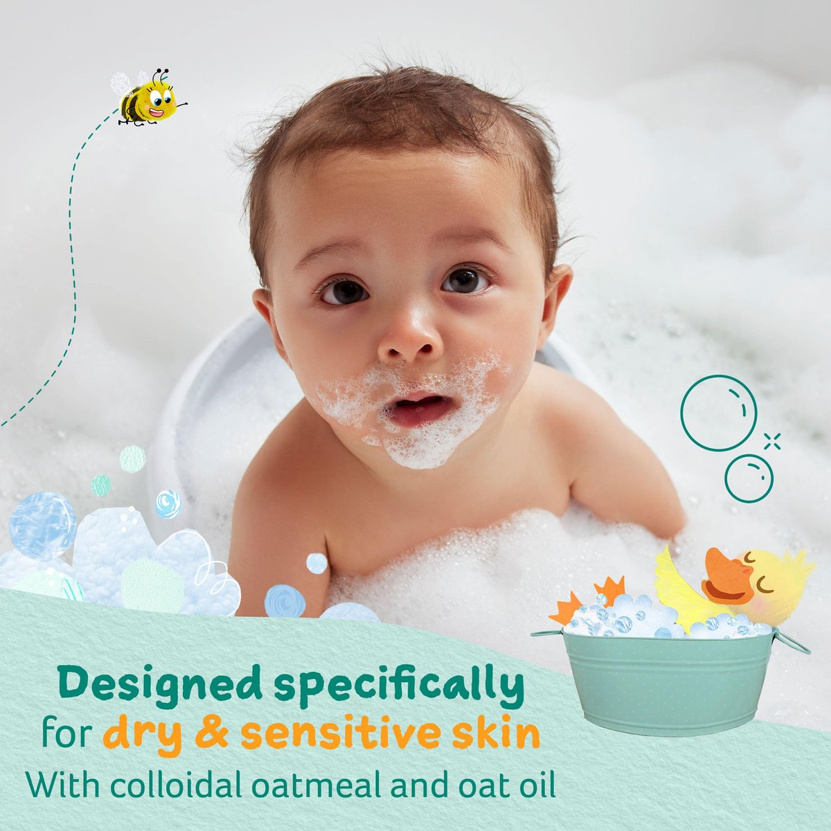Childs Farm OatDerma Fragrance-Free Bubble Bath – Gently Cleanses and Soothes Dry, Sensitive Skin, Suitable for Newborns, 8.4 Fl Oz Avelisse