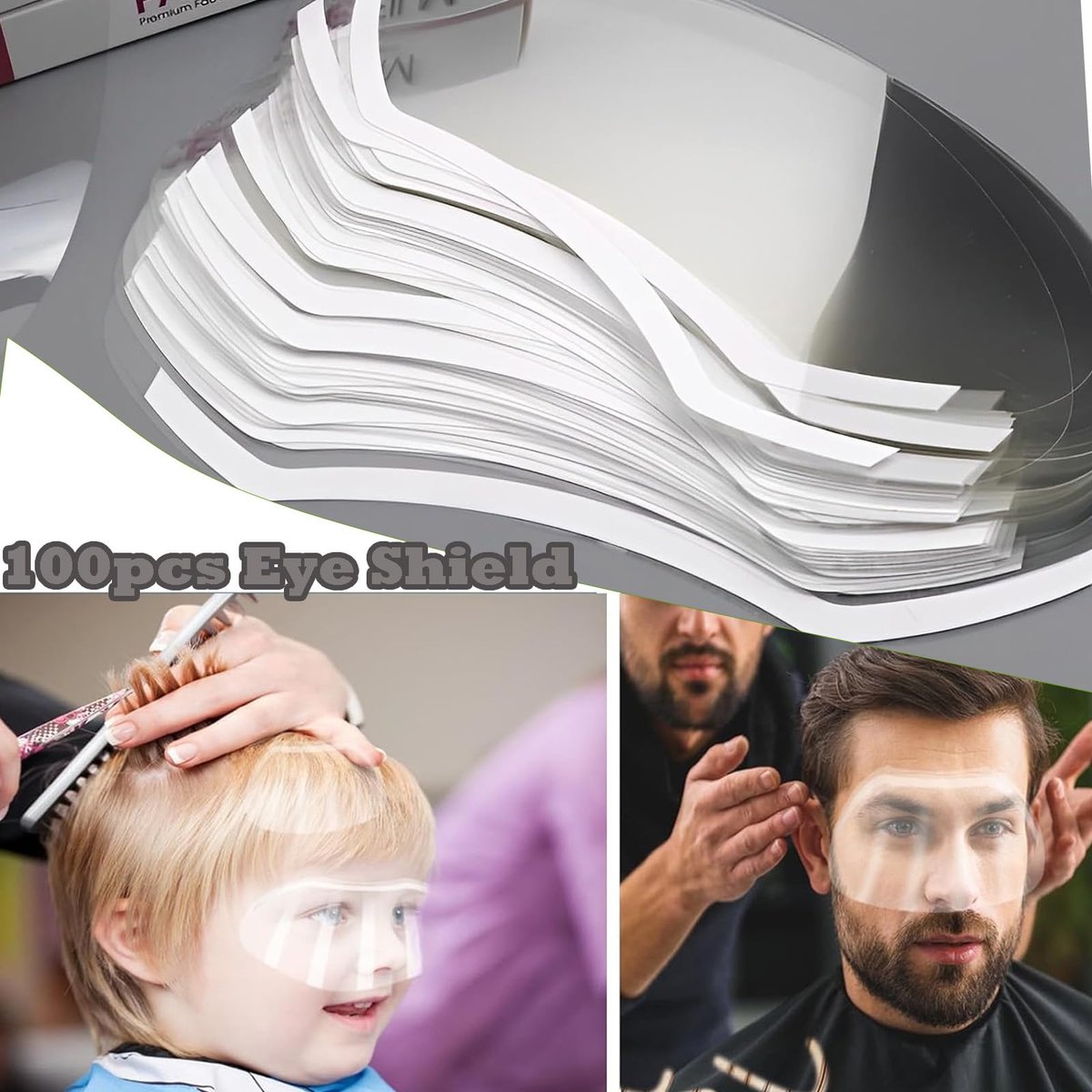 CLOEWCL 100 Pcs Disposable Clear Plastic Eye Shield for Showering, Haircut, Lash Aftercare – Shower Visor for Adults - görsel 3