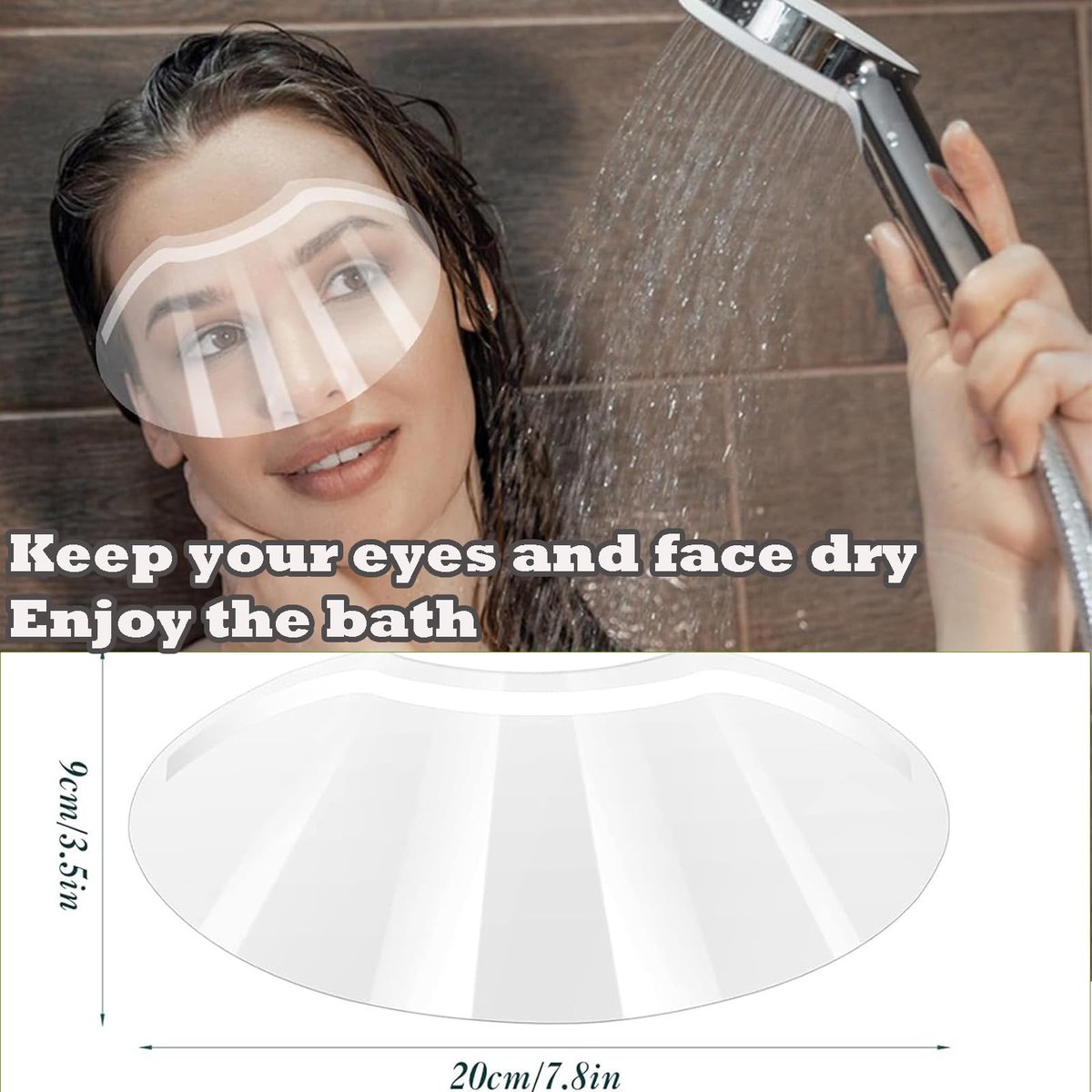 CLOEWCL 100 Pcs Disposable Clear Plastic Eye Shield for Showering, Haircut, Lash Aftercare – Shower Visor for Adults - görsel 11
