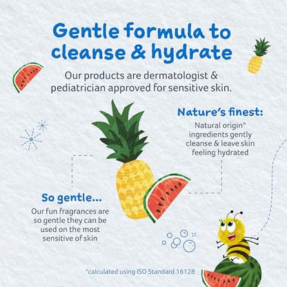 Childs Farm Kids Hair & Body Wash for Dry, Sensitive Skin, Watermelon & Organic Pineapple, 8.4 Fl Oz