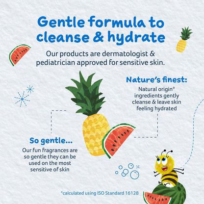Childs Farm Kids Hair & Body Wash for Dry, Sensitive Skin, Watermelon & Organic Pineapple, 8.4 Fl Oz