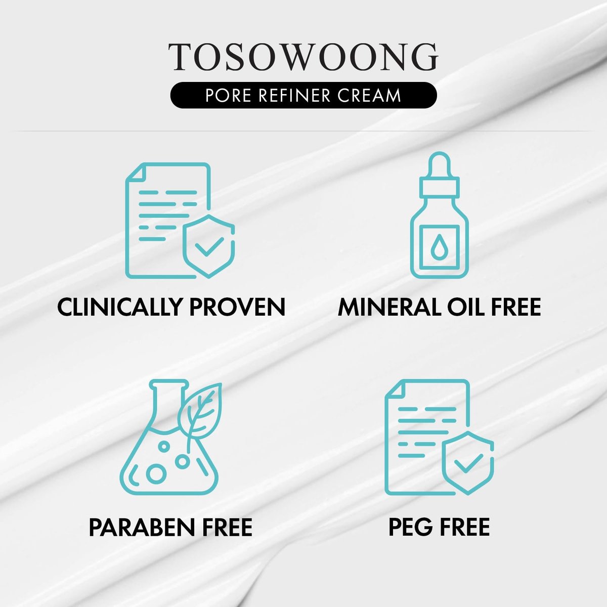 TOSOWOONG Pore Refiner Cream – AHA Pore Minimizer with Glycolic & Lactic Acid, Oil Control Moisturizer for Oily Skin, Texture Smoothing, Korean Skincare, 50g / 1.76 oz - görsel 12
