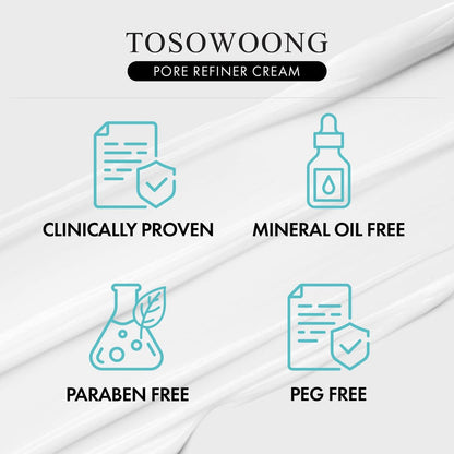 TOSOWOONG Pore Refiner Cream – AHA Pore Minimizer with Glycolic & Lactic Acid, Oil Control Moisturizer for Oily Skin, Texture Smoothing, Korean Skincare, 50g / 1.76 oz