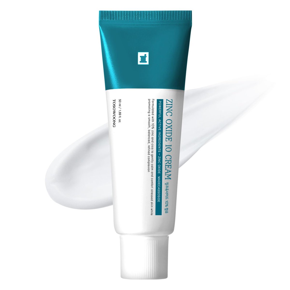 TOSOWOONG Zinc Oxide 10 Cream - 100,000ppm Zinc Oxide for Acne, Redness, Rosacea, Skin Barrier Repair, Moisturizing, Non-Comedogenic Korean Skincare, 50g/1.76 oz Avelisse