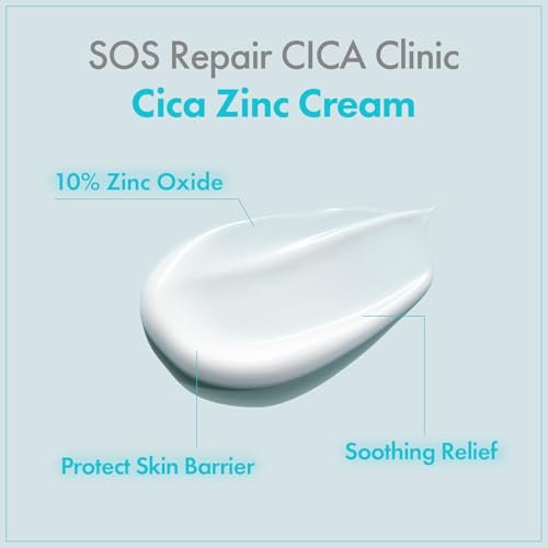 TOSOWOONG Zinc Oxide 10 Cream - 100,000ppm Zinc Oxide for Acne, Redness, Rosacea, Skin Barrier Repair, Moisturizing, Non-Comedogenic Korean Skincare, 50g/1.76 oz Avelisse