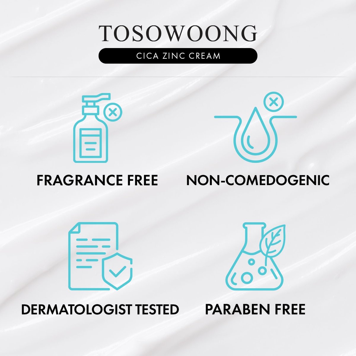 TOSOWOONG Zinc Oxide 10 Cream - 100,000ppm Zinc Oxide for Acne, Redness, Rosacea, Skin Barrier Repair, Moisturizing, Non-Comedogenic Korean Skincare, 50g/1.76 oz Avelisse
