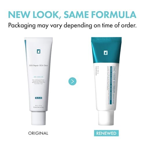TOSOWOONG Zinc Oxide 10 Cream - 100,000ppm Zinc Oxide for Acne, Redness, Rosacea, Skin Barrier Repair, Moisturizing, Non-Comedogenic Korean Skincare, 50g/1.76 oz Avelisse