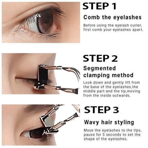 Qiifaiikooii Eyelash Curler for Short Lashes – Stainless Steel Lash Curler for Dramatic Curl in Seconds (Silver) - görsel 6