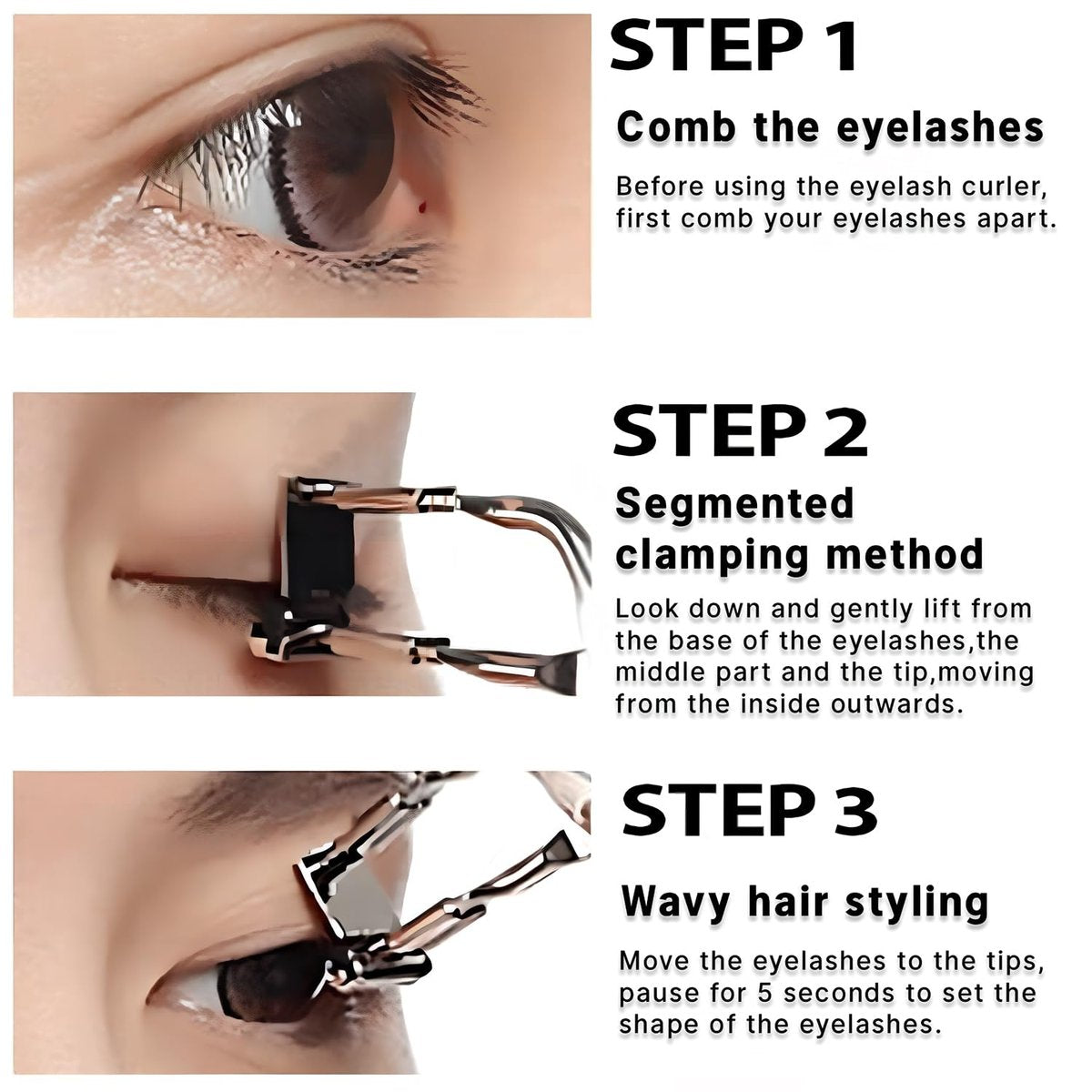 Qiifaiikooii Eyelash Curler for Short Lashes – Stainless Steel Lash Curler for Dramatic Curl in Seconds (Silver) - görsel 5