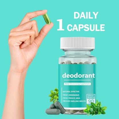 SIRDIKA Body Deodorizing Supplement - Internal Deodorant Chlorophyll Capsules for Odor Control, 90 Count Avelisse