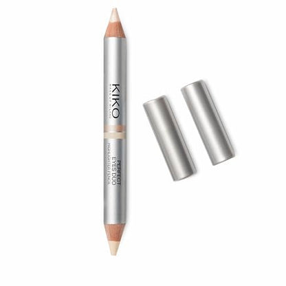 Kiko Milano Perfect Eyes Duo Highlighter Pencil - Dual-End Highlight Pencil for Brightening Eyes - 01 White/Transparent Avelisse