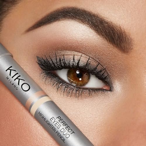 Kiko Milano Perfect Eyes Duo Highlighter Pencil - Dual-End Highlight Pencil for Brightening Eyes - 01 White/Transparent Avelisse