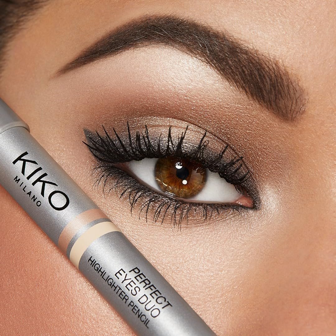 Kiko Milano Perfect Eyes Duo Highlighter Pencil - Dual-End Highlight Pencil for Brightening Eyes - 01 White/Transparent Avelisse