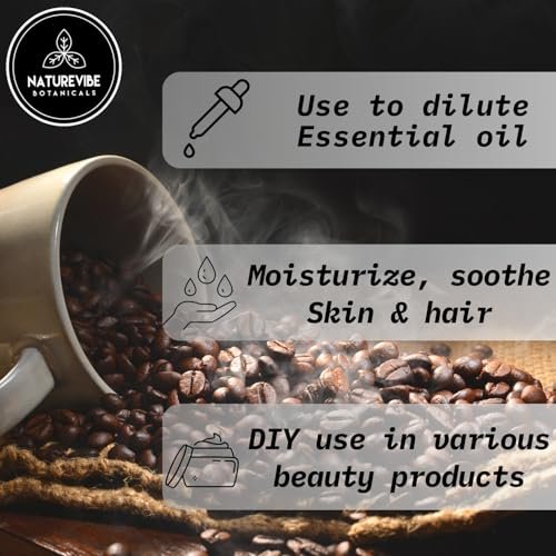 Naturevibe Botanicals 100% Pure Coffee Bean Oil - 32 oz | Natural Moisturizer for Skin & Hair Care Avelisse