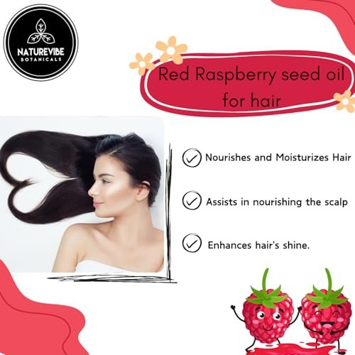 Naturevibe Botanicals Red Raspberry Oil - 100% Pure & Natural for Skin & Hair Care (32 oz) Avelisse