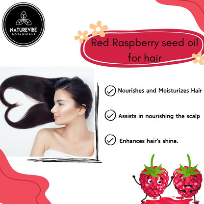 Naturevibe Botanicals Red Raspberry Oil - 100% Pure & Natural for Skin & Hair Care (32 oz) Avelisse