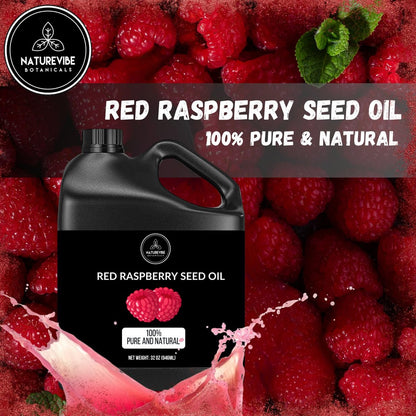 Naturevibe Botanicals Red Raspberry Oil - 100% Pure & Natural for Skin & Hair Care (32 oz) Avelisse