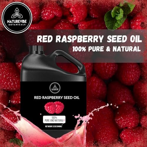 Naturevibe Botanicals Red Raspberry Oil - 100% Pure & Natural for Skin & Hair Care (32 oz) Avelisse