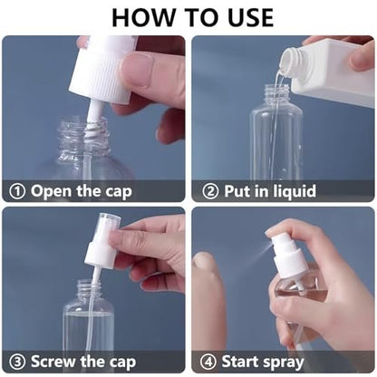 DTDNZKN 4 Pack 4 oz (120ml) Small Spray Bottles - Fine Mist, Refillable, Reusable Plastic Spray Bottles for Hair, Cleaning, Plants, and Travel