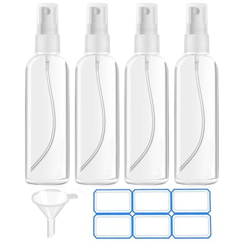 DTDNZKN 4 Pack 4 oz (120ml) Small Spray Bottles - Fine Mist, Refillable, Reusable Plastic Spray Bottles for Hair, Cleaning, Plants, and Travel - görsel 2