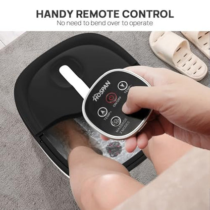 HOSPAN Collapsible Foot Spa with Electric Rotary Massage, Heat, Bubbles, and 24 Shiatsu Massage Balls for Stress Relief Avelisse