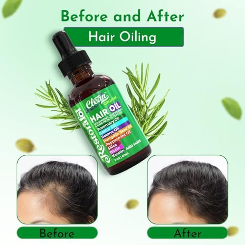 Clean Beauty Rosemary Hair Oil for Growth with Castor Oil, Batana Oil, Pumpkin Seed Oil, Peppermint Oil, Silica, Biotin, Collagen, Keratin, Saw Palmetto, Horsetail, Tea Tree, Vit E, Aloe Vera, Jojoba (2 Fl Oz) Avelisse