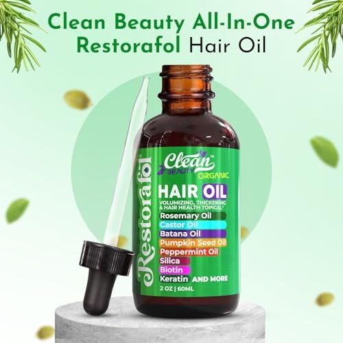 Clean Beauty Rosemary Hair Oil for Growth with Castor Oil, Batana Oil, Pumpkin Seed Oil, Peppermint Oil, Silica, Biotin, Collagen, Keratin, Saw Palmetto, Horsetail, Tea Tree, Vit E, Aloe Vera, Jojoba (2 Fl Oz) Avelisse