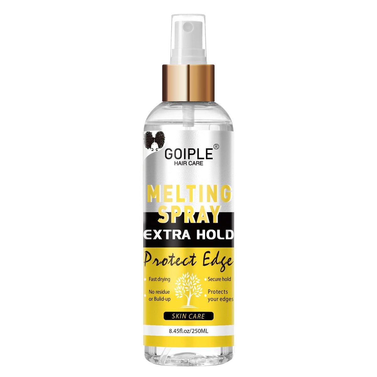 Goiple Lace Melting and Holding Spray – 8.45 fl oz Glue-Less Hair Adhesive for Wigs, Lace Frontals, and Closure Extensions | Strong Natural Hold with Control - görsel 1
