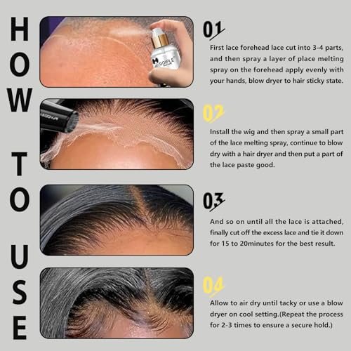 Goiple Lace Melting and Holding Spray – 8.45 fl oz Glue-Less Hair Adhesive for Wigs, Lace Frontals, and Closure Extensions | Strong Natural Hold with Control - görsel 12