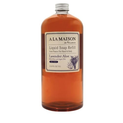 A LA MAISON Lavender Aloe Natural Hand Wash - Plant-Based, Biodegradable, Vegan & Cruelty-Free Refill (33.8 Fl Oz, Pack of 2) Avelisse