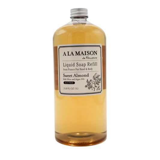 A LA MAISON Sweet Almond Natural Hand Wash Refill - Plant-Based, Biodegradable, Vegan & Cruelty-Free (33.8 Fl Oz) Avelisse