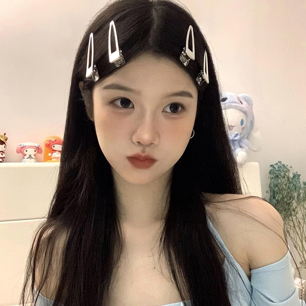 24pcs Silver Hair Clips for Women – 12 Pairs Metal Bangs Clip Pins & Barrettes, Alligator Clips & Star Hairclips for Styling Avelisse