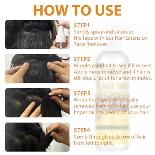 Tape in Extension Remover – 4 FL OZ Fast Acting Hair Glue Remover for Tape In Extensions, Wig Adhesive Remover, Removes Hair Glue, Wig Tape & Edge Brush - görsel 12