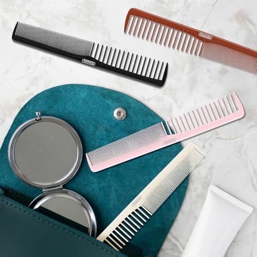 Feewala Combs Set - 8-Piece Classic Hair Comb with Fine & Wide Teeth for Detangling, Sectioning & Teasing - 7 Inches, 4 Colors (Black, Pink, Brown, White) - görsel 8