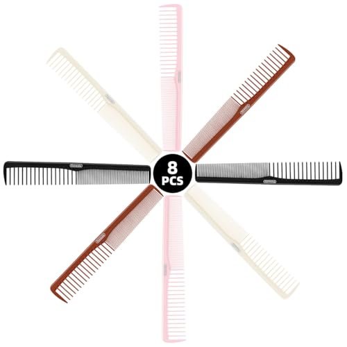 Feewala Combs Set - 8-Piece Classic Hair Comb with Fine & Wide Teeth for Detangling, Sectioning & Teasing - 7 Inches, 4 Colors (Black, Pink, Brown, White) - görsel 4