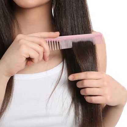 Feewala Combs Set - 8-Piece Classic Hair Comb with Fine & Wide Teeth for Detangling, Sectioning & Teasing - 7 Inches, 4 Colors (Black, Pink, Brown, White)