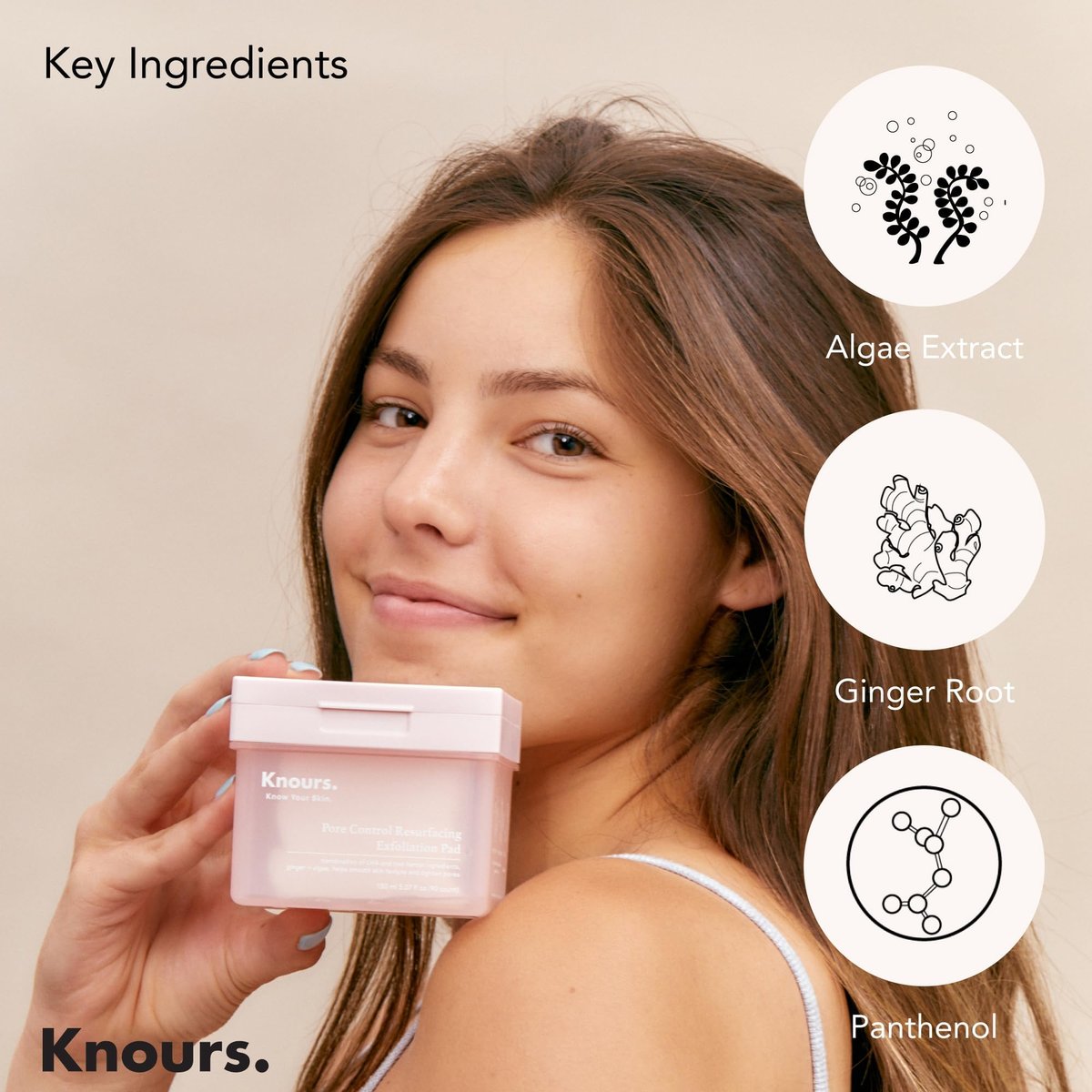 Knours Pore Control Exfoliating Korean Toner Pads | LHA for Sensitive Skin | Refine Textured Skin and Blemishes, Control Sebum, Tighten Pores | 90 Count Avelisse