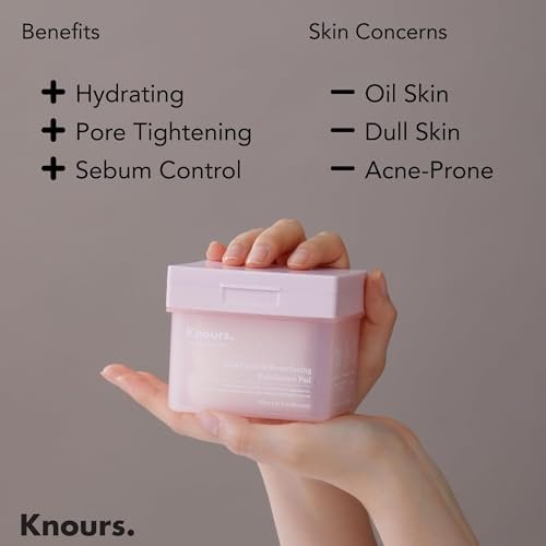 Knours Pore Control Exfoliating Korean Toner Pads | LHA for Sensitive Skin | Refine Textured Skin and Blemishes, Control Sebum, Tighten Pores | 90 Count Avelisse