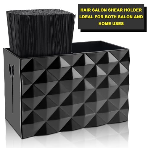 NICEMOVIC Barber Scissors Holder Box - Professional Hairdressing Scissors Rack Storage Organizer for Combs, Clips, Brushes (Black) - görsel 4