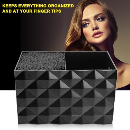 NICEMOVIC Barber Scissors Holder Box - Professional Hairdressing Scissors Rack Storage Organizer for Combs, Clips, Brushes (Black) - görsel 6