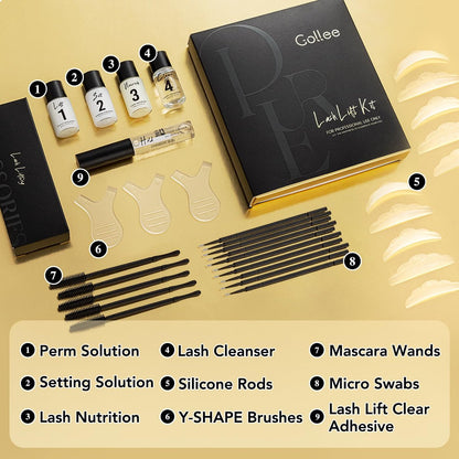 GOLLEE Lash Lift Kit & Brow Lamination Kit - Professional Eyelash Perm Kit for Semi-Permanent Curling, Easy for Beginners, Salon-Quality Results at Home Avelisse