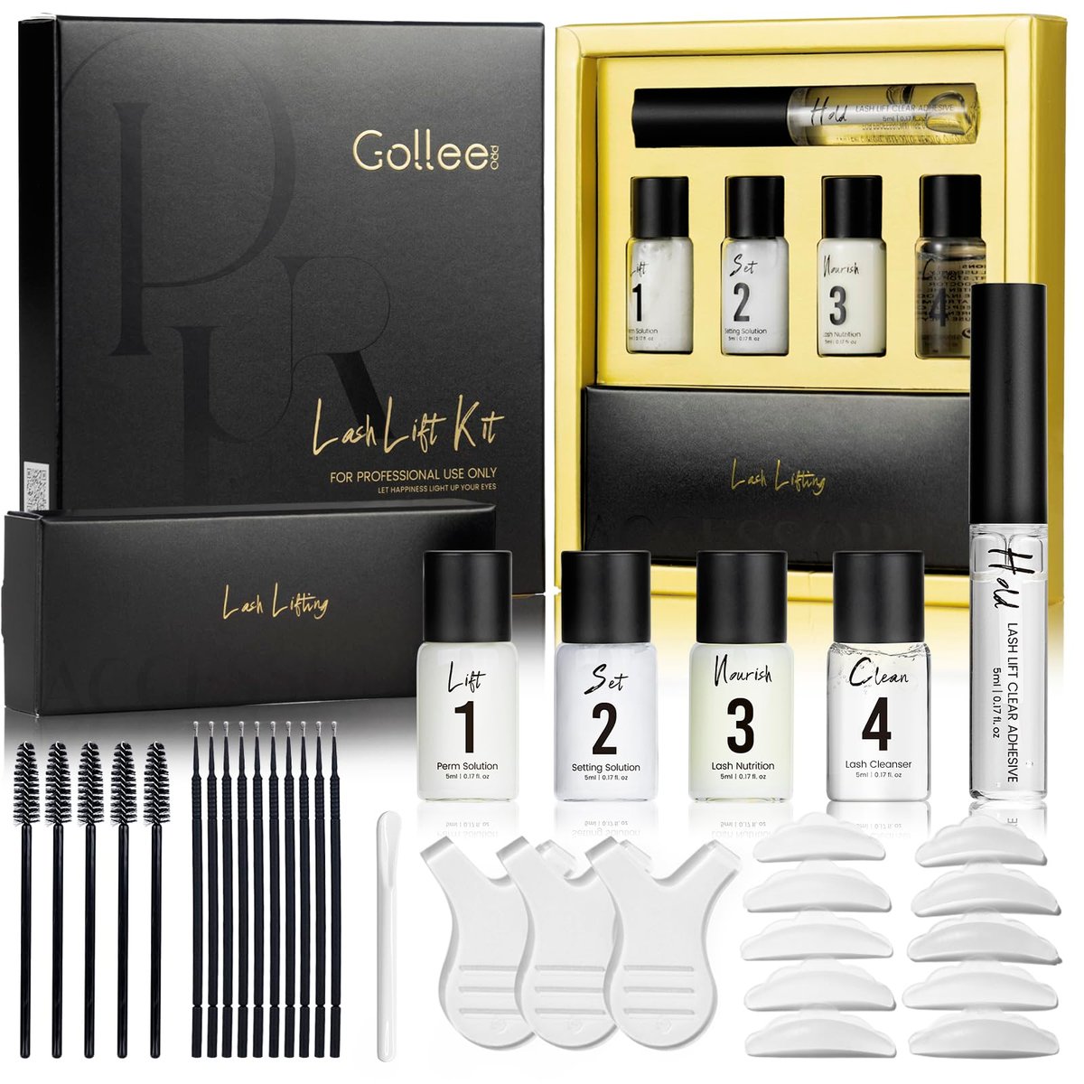GOLLEE Lash Lift Kit & Brow Lamination Kit - Professional Eyelash Perm Kit for Semi-Permanent Curling, Easy for Beginners, Salon-Quality Results at Home Avelisse